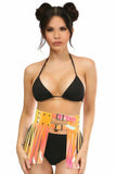 Daisy Corsets Yellow/Pink Holo Fringe Skirt - Daisy Corsets - Flyclothing LLC