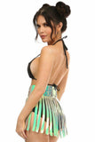 Daisy Corsets Mint Green Holo Fringe Skirt - Daisy Corsets - Flyclothing LLC