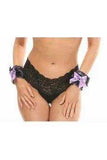 Daisy Corsets Kitten Collection Lavender/Black Lace Wrist Cuffs (set of 2) - Daisy Corsets - Flyclothing LLC