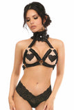 Kitten Collection Black Lace Triangle Top Harness - Daisy Corsets - Flyclothing LLC