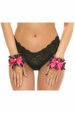 Daisy Corsets Kitten Collection Pink Floral Satin Wristlets (Set of 2) - Daisy Corsets - Flyclothing LLC