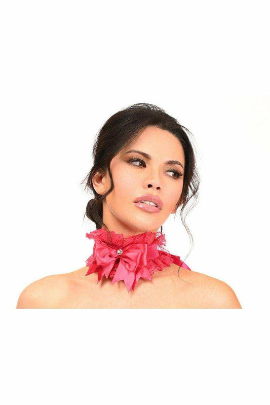 Kitten Collection Fuchsia/Fuchsia Lace Choker - Daisy Corsets - Flyclothing LLC