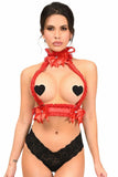 Kitten Collection Red/Red Lace Double Strap Body Harness - Daisy Corsets - Flyclothing LLC