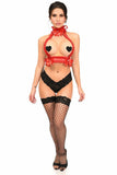 Kitten Collection Red/Red Lace Double Strap Body Harness - Daisy Corsets - Flyclothing LLC