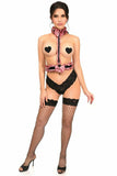 Kitten Collection Dusty Rose Velvet Single Strap Body Harness - Daisy Corsets - Flyclothing LLC