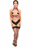 Kitten Collection Dusty Rose Velvet Double Strap Body Harness - Daisy Corsets - Flyclothing LLC