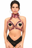 Kitten Collection Dusty Rose Velvet Triangle Top Body Harness - Daisy Corsets - Flyclothing LLC
