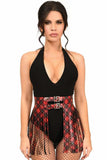Daisy Corsets Red Plaid Faux Leather Fringe Skirt - Daisy Corsets - Flyclothing LLC
