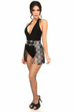 Daisy Corsets Black & White Skull Faux Leather Fringe Skirt - Daisy Corsets - Flyclothing LLC