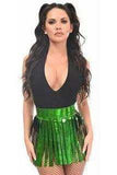 Daisy Corsets Green Holo Fringe Skirt - Daisy Corsets - Flyclothing LLC
