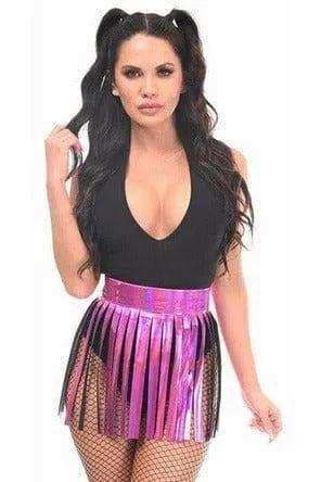 Daisy Corsets Fuchsia Holo Fringe Skirt - Daisy Corsets - Flyclothing LLC