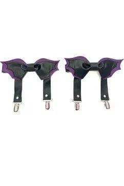 Daisy Corsets Black/Purple Bat Leg Garters - Daisy Corsets - Flyclothing LLC