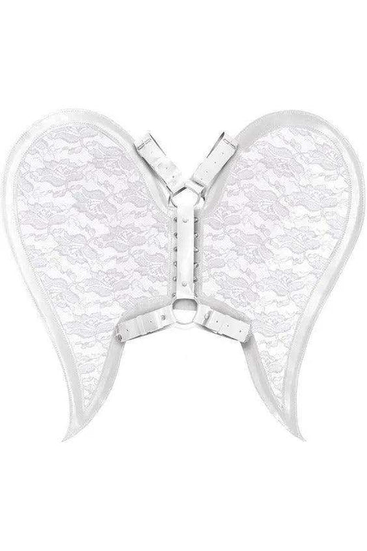 Daisy Corsets White/White Faux Leather & Lace Angel Wing Body Harness - Daisy Corsets - Flyclothing LLC
