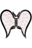 Daisy Corsets Black/Pink Faux Leather & Lace Angel Wing Body Harness - Daisy Corsets - Flyclothing LLC