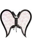 Daisy Corsets Black/Pink Faux Leather & Lace Angel Wing Body Harness - Daisy Corsets - Flyclothing LLC