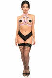 Lt Pink Stretchy Body Harness w/Silver Hardware - Daisy Corsets - Flyclothing LLC
