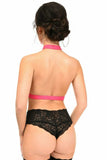 Hot Pink Stretchy Body Harness w/Gold Hardware - Daisy Corsets - Flyclothing LLC
