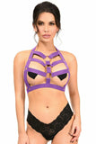 Dark Purple Stretchy Body Harness w/Gold Hardware - Daisy Corsets - Flyclothing LLC