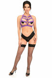 Dark Purple Stretchy Body Harness w/Gold Hardware - Daisy Corsets - Flyclothing LLC