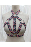 Daisy Corsets Floral Print Stretchy Body Harness w/Silver Hardware - Daisy Corsets - Flyclothing LLC