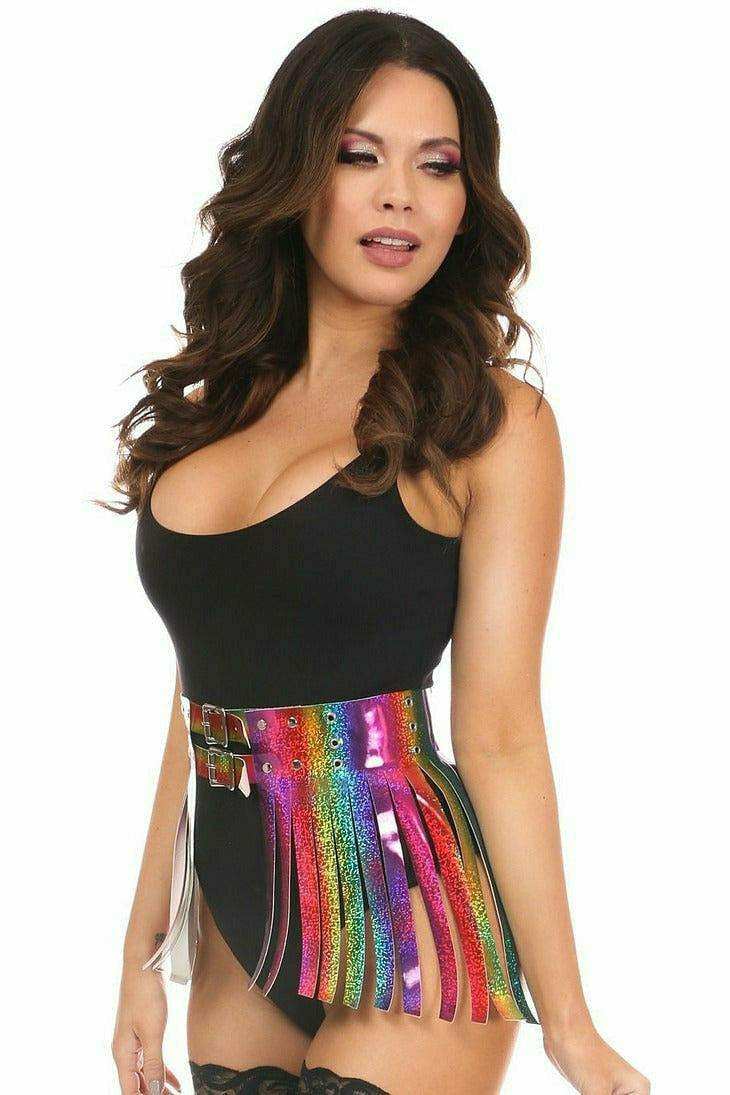 Daisy Corsets Rainbow Glitter Fringe Mini Skirt - Daisy Corsets - Flyclothing LLC