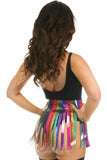 Daisy Corsets Rainbow Glitter Fringe Mini Skirt - Daisy Corsets - Flyclothing LLC