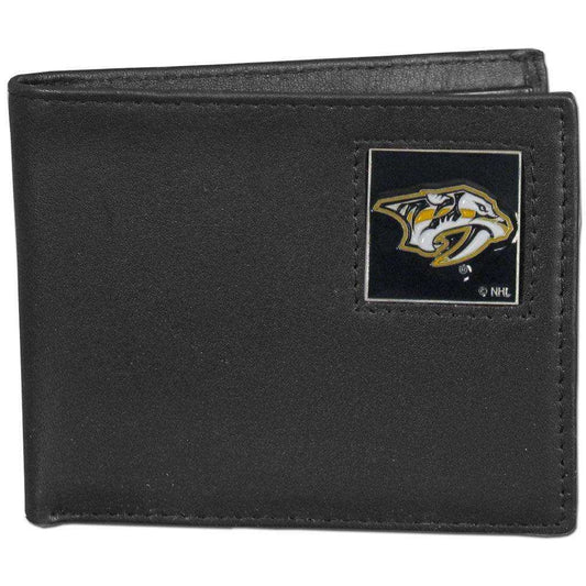 Nashville Predators® Leather Bi-fold Wallet Packaged in Gift Box - Siskiyou Buckle - Flyclothing LLC