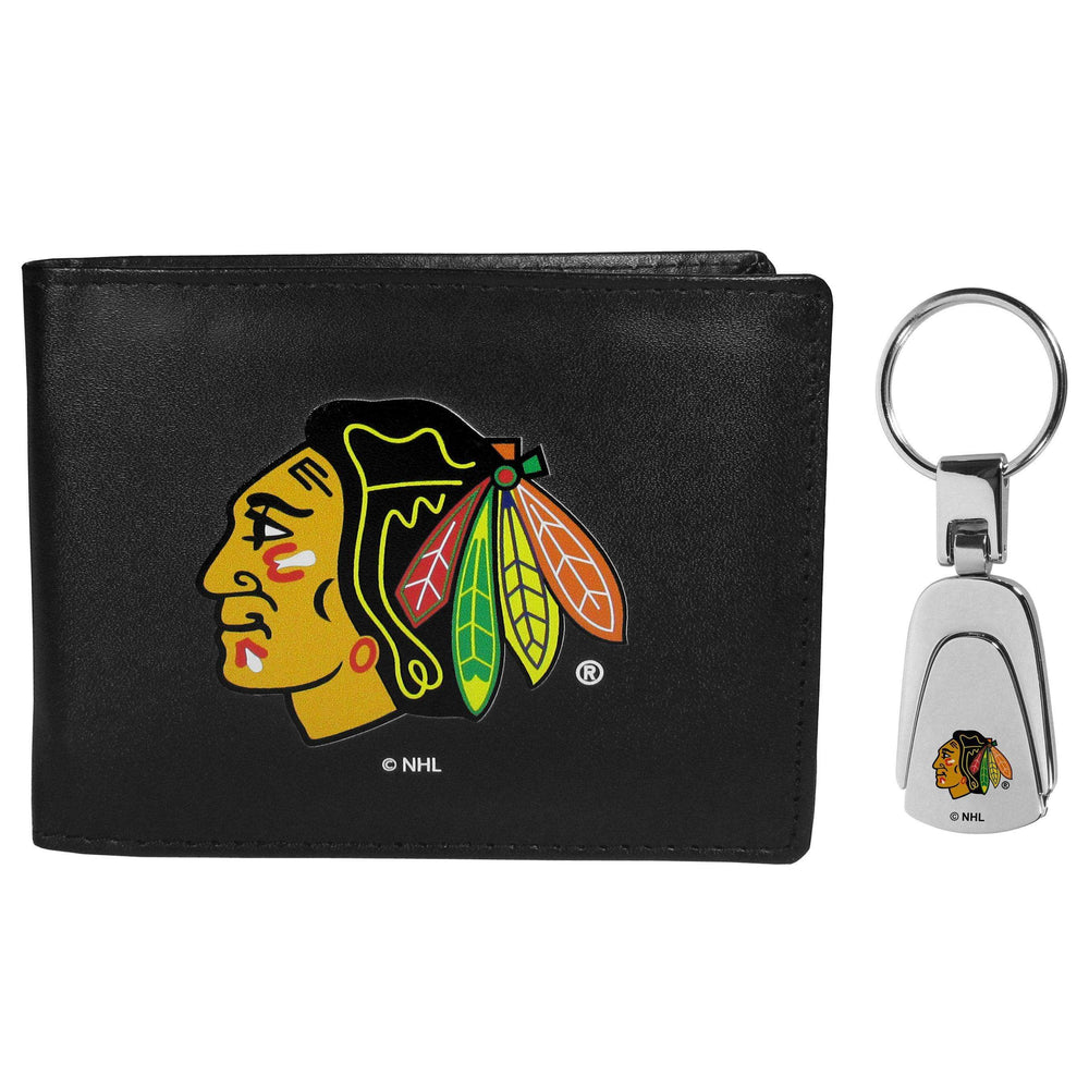 Chicago Blackhawks Bi-fold Wallet & Steel Key Chain - Siskiyou Buckle - Flyclothing LLC