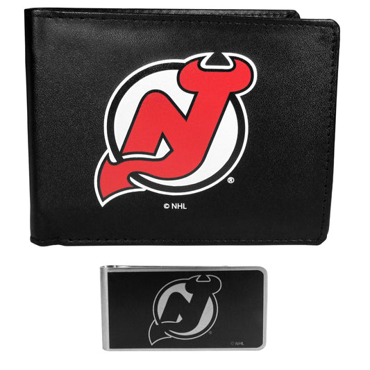 New Jersey Devils Bi-fold Wallet & Black Money Clip - Flyclothing LLC