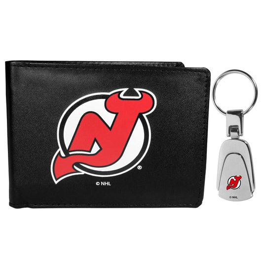 New Jersey Devils Bi-fold Wallet & Steel Key Chain - Flyclothing LLC