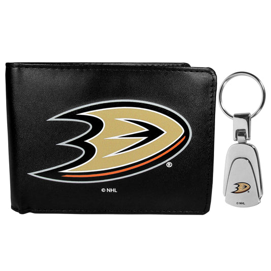 Anaheim Ducks Bi-fold Wallet & Steel Key Chain - Flyclothing LLC