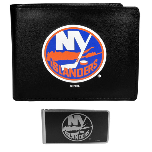New York Islanders Bi-fold Wallet & Black Money Clip - Flyclothing LLC