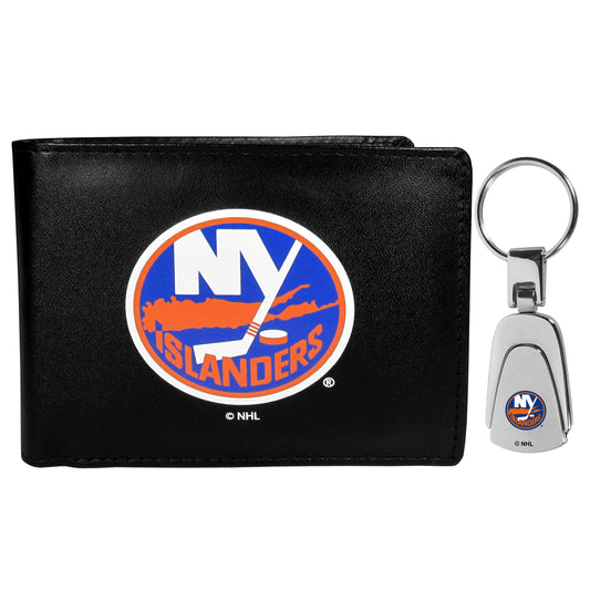 New York Islanders Bi-fold Wallet & Steel Key Chain - Flyclothing LLC