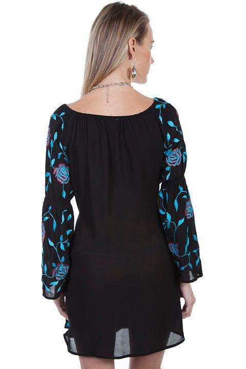 Scully BLACK L/S EMBROIDERED DRESS - Scully Leather - Flyclothing LLC