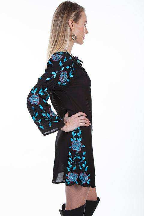 Scully BLACK L/S EMBROIDERED DRESS - Scully Leather - Flyclothing LLC