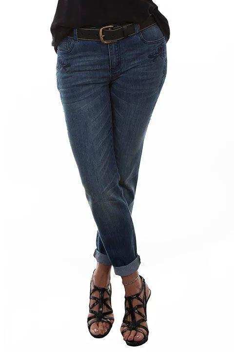 Scully BLUE TONAL EMBROIDERED JEANS - Scully Leather - Flyclothing LLC