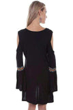 Scully BLACK COLD SHOULDER W/AZTEC EMB. - Scully Leather - Flyclothing LLC
