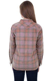 Scully PURPLE-RED LADIES CORDUROY PLAID BLOUSE - Scully Leather - Flyclothing LLC