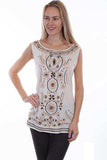 Scully IVORY EMB. TANK - Scully Leather - Flyclothing LLC