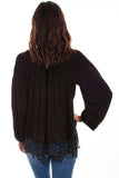 Scully BLACK LACE BUTTON UP BLOUSE W/SMOCKING - Scully Leather - Flyclothing LLC