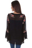 Scully BLACK SWISS DOT TUNIC W/EMB & RUFFLE SLEEVE - Scully Leather - Flyclothing LLC