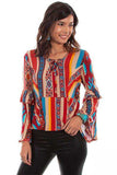 Scully SERAPE L/S TOP W/RUFFLE - Scully Leather - Flyclothing LLC
