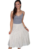 Scully IVORY EYELET SKIRT W/CROCHET VENTS - Scully Leather - Flyclothing LLC