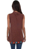 Scully BROWN V-NECK TANK W/BEADS - Scully Leather - Flyclothing LLC