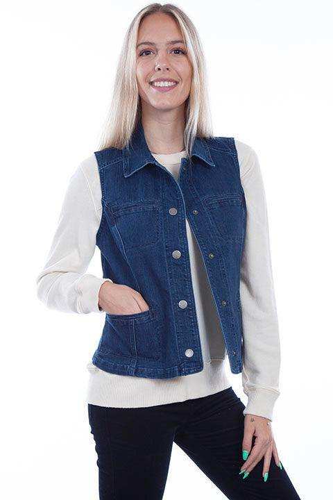 Scully DENIM VEST W/PRINCESS SEAMS - Scully Leather - Flyclothing LLC