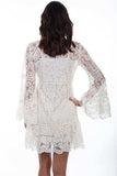 Scully IVORY LACE DRESS W/FLARE SLEEVES - Scully Leather - Flyclothing LLC