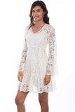 Scully IVORY LACE DRESS W/FLARE SLEEVES - Scully Leather - Flyclothing LLC