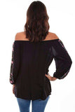 Scully BLACK BOLD STRIPE EMB. BLOUSE - Scully Leather - Flyclothing LLC