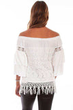 Scully OFF WHITE TIERED LACE BLOUSE W/DOUBLE RUFF SLV - Scully Leather - Flyclothing LLC