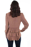 Scully SAND WESTERN YOKE BLOUSE W/BUSTLE BACK - Scully Leather - Flyclothing LLC